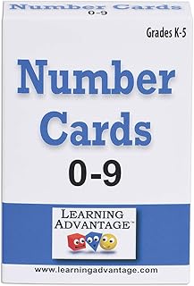 Learning Advantage 7301 Number Cards 0-9, Black, Grade: Kindergarten to 5, (Pack of 54)