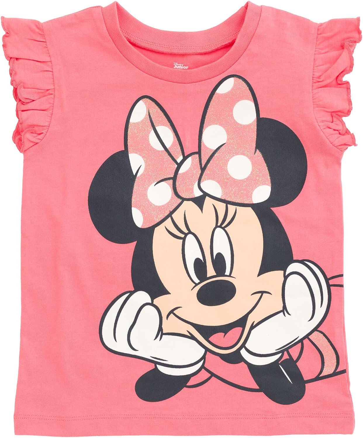 Disney Minnie Mouse Rainbow Floral T-Shirt and Chambray Shorts Outfit Set Infant to Big Kid Sizes (12 Months - 14-16) - Image 4