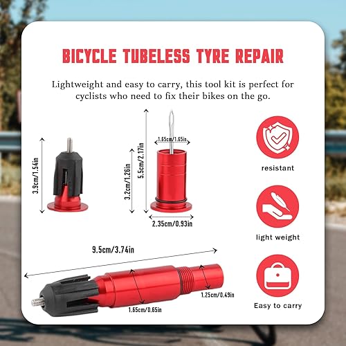 Miniatura 2 de Kit de reparación, Bicicleta Tubeless Neumático Kit de Reparación de Bicicleta de Carretera Neumáticos Herramienta de Talad
