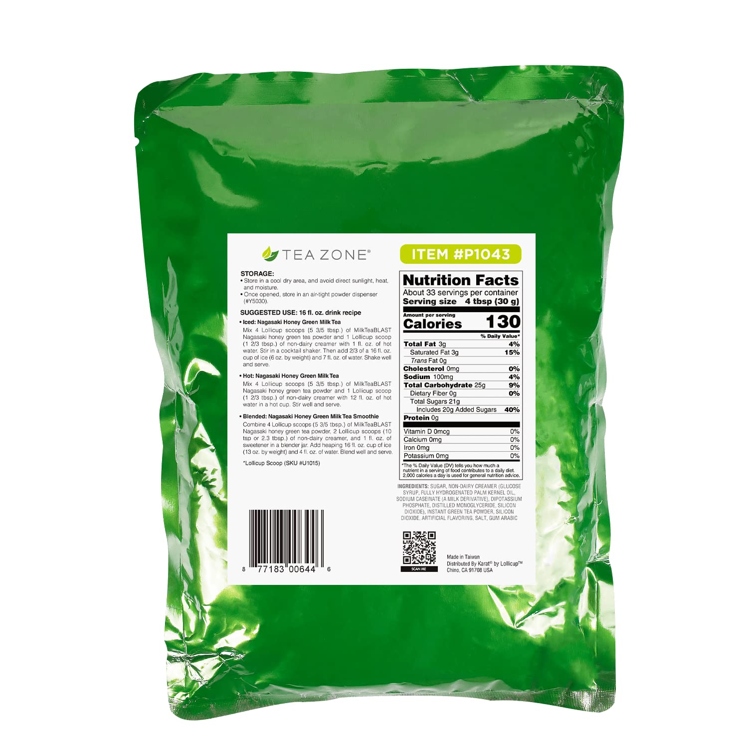 Amazon.com: Tea Zone 2.2 lb Milk Tea Blast Nagasaki Savory Honey