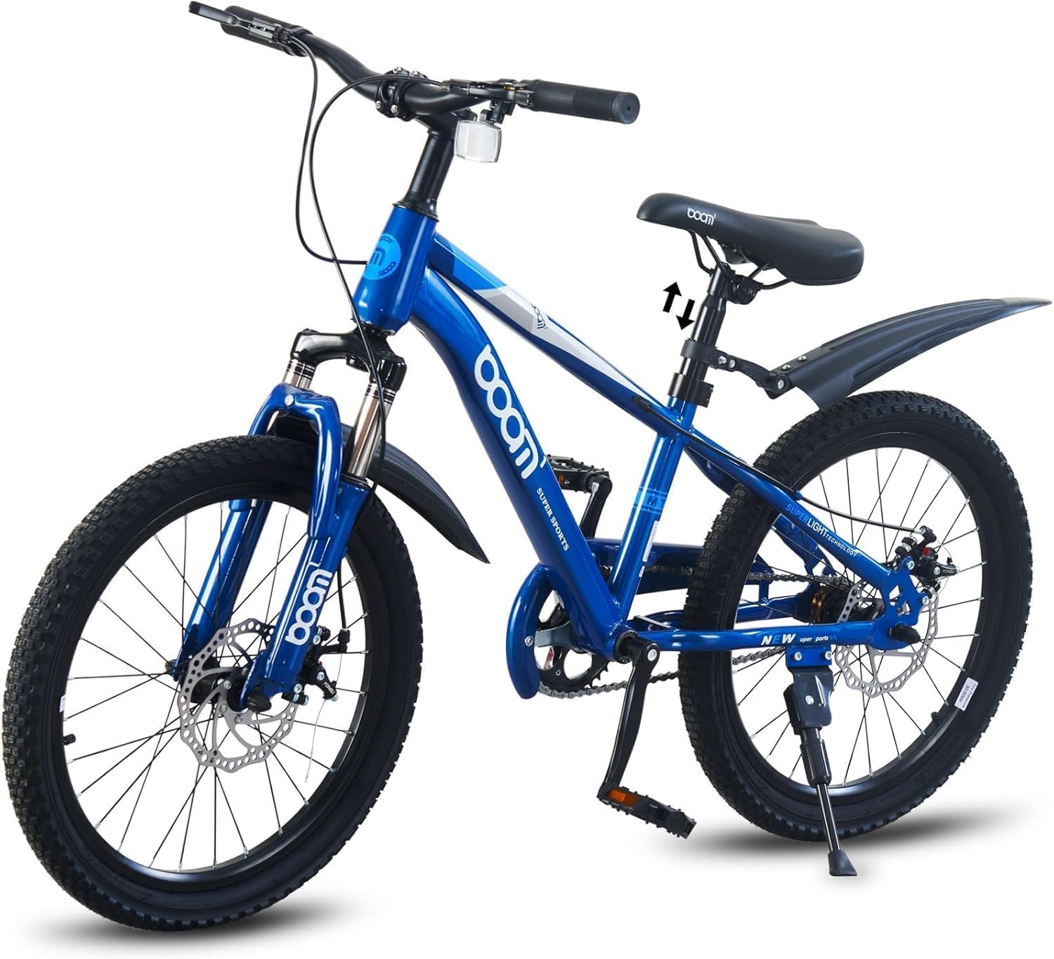 LSBIKE 18 20 22Inch Mountain Kid Bike Children Bicycle for 5-13 Years Boys & Girls, Kid bikes Bicycle with Front and Rear Disc Brakes, Mudguards and Front Shock Absorber, Reflector (BLUE, 18INCH)