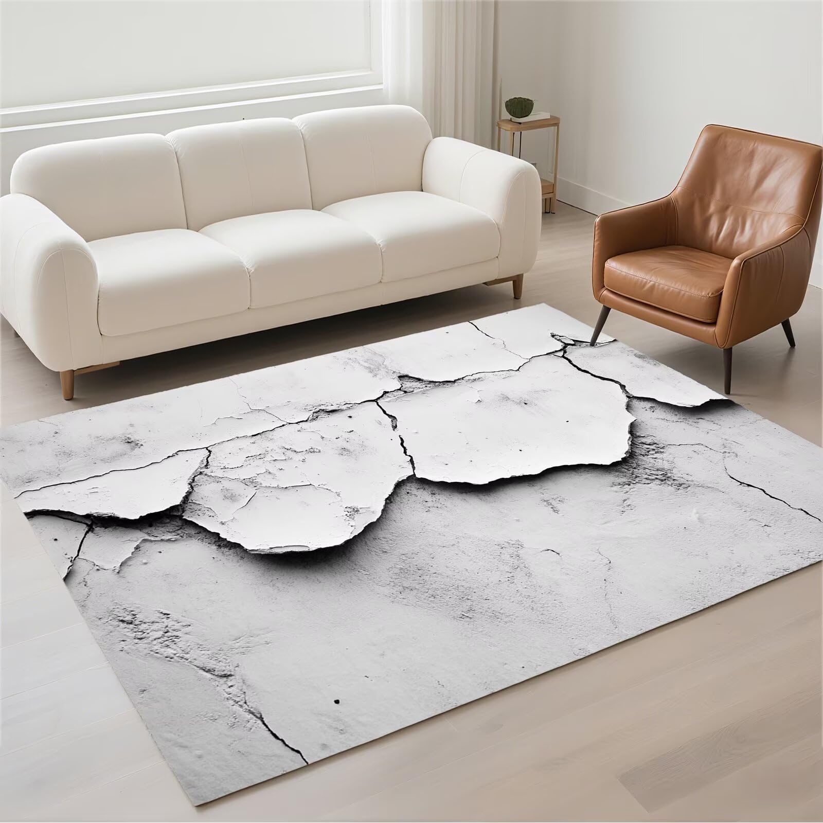 Tapis de salon 100x200cm lavable et antidérapant à bouclée douce