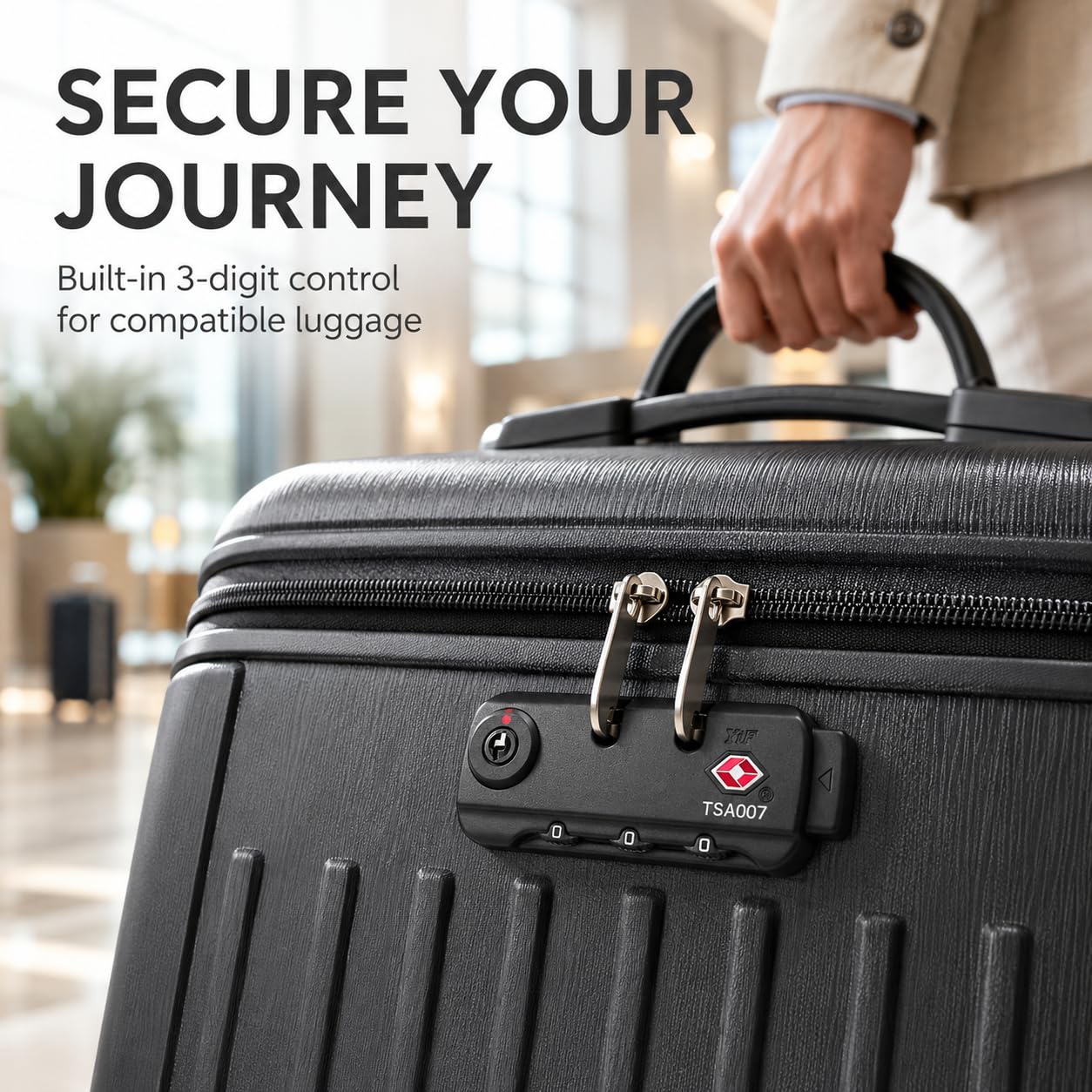 Street27® TSA Security Lock 3 Digit Combination Lock Suitcase Bag CodeLock Padlock - Portable and Lightweight, Combinations Luggage Travel_Lock TSA007 - Black — Amazon image 7