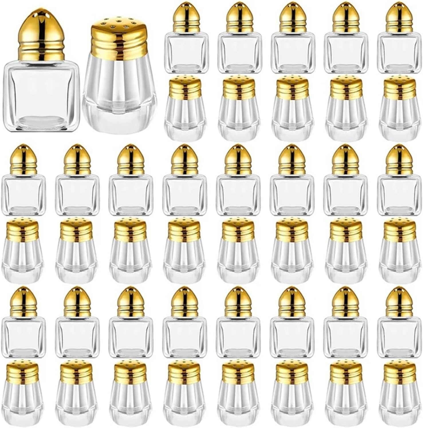 Small Salt and Pepper Shakers 24PCS Mini Salt and Pepper Shakers Clear Miniature Shakers for Picnic And Camping