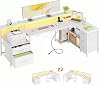 VERMESS L Shaped Desk with 5 Drawer, 74