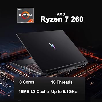 acer Nitro V 16 AI Gaming Laptop 16 WUXGA IPS 180Hz AMD 8-core Ryzen 7 260 (>i7-13700H) 32GB DDR5 2TB SSD GeForce RTX 5050 (Up to 421 AI Tops) Backlit Wi-Fi6E Win11 ICP Hub