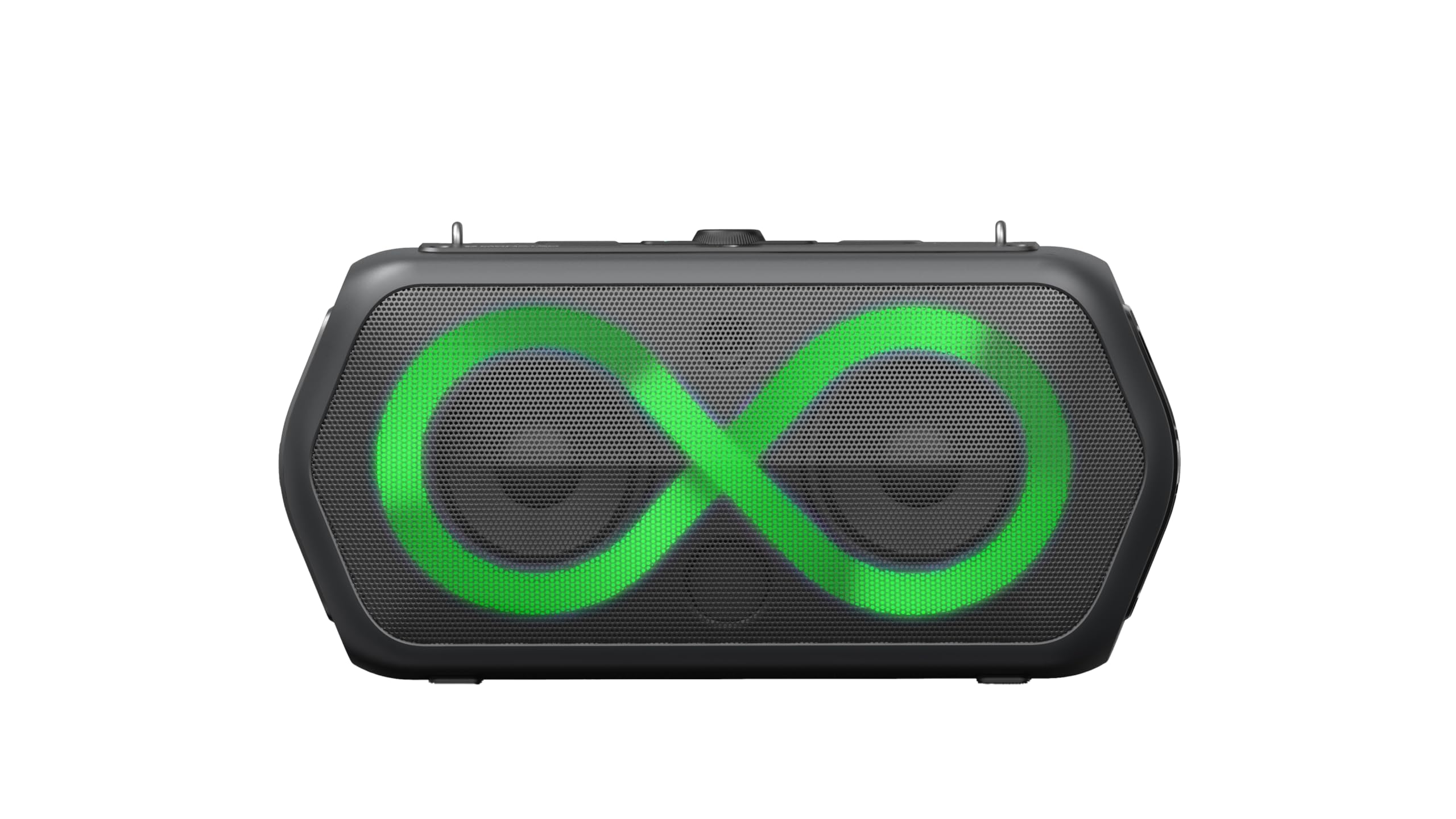 Majestic FIRE 39 – Speaker Wireless audio 5.3, Luci LED multicolor 13 effetti, ingressi USB/Micro SD/AUX/Mic/Chitarra, TWS, IPX4, Batteria ricaricabile, tracolla per il trasporto