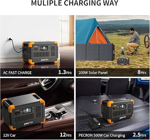 Miniatura 7 de pecron Estación de energía portátil E1000LFP, batería de reserva LiFePO4 de 1024 Wh1800 W, generador solar expandible a 4096 Wh, estación de energía