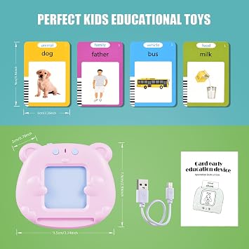 510 Words Talking Flash Cards Early Learning Toys for 3 4 5 Year Old Girls | Montessori Travel Toy, Preschool Educational Toy for Toddler, Sensory Learning Toys Interactive Gifts For Kids Age 3-6