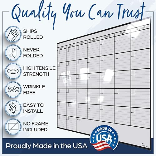 Miniatura 5 de Calendario OfficeAid Jumbo laminado para pared borrado en seco 36 pulgadas x 48 pulgadas