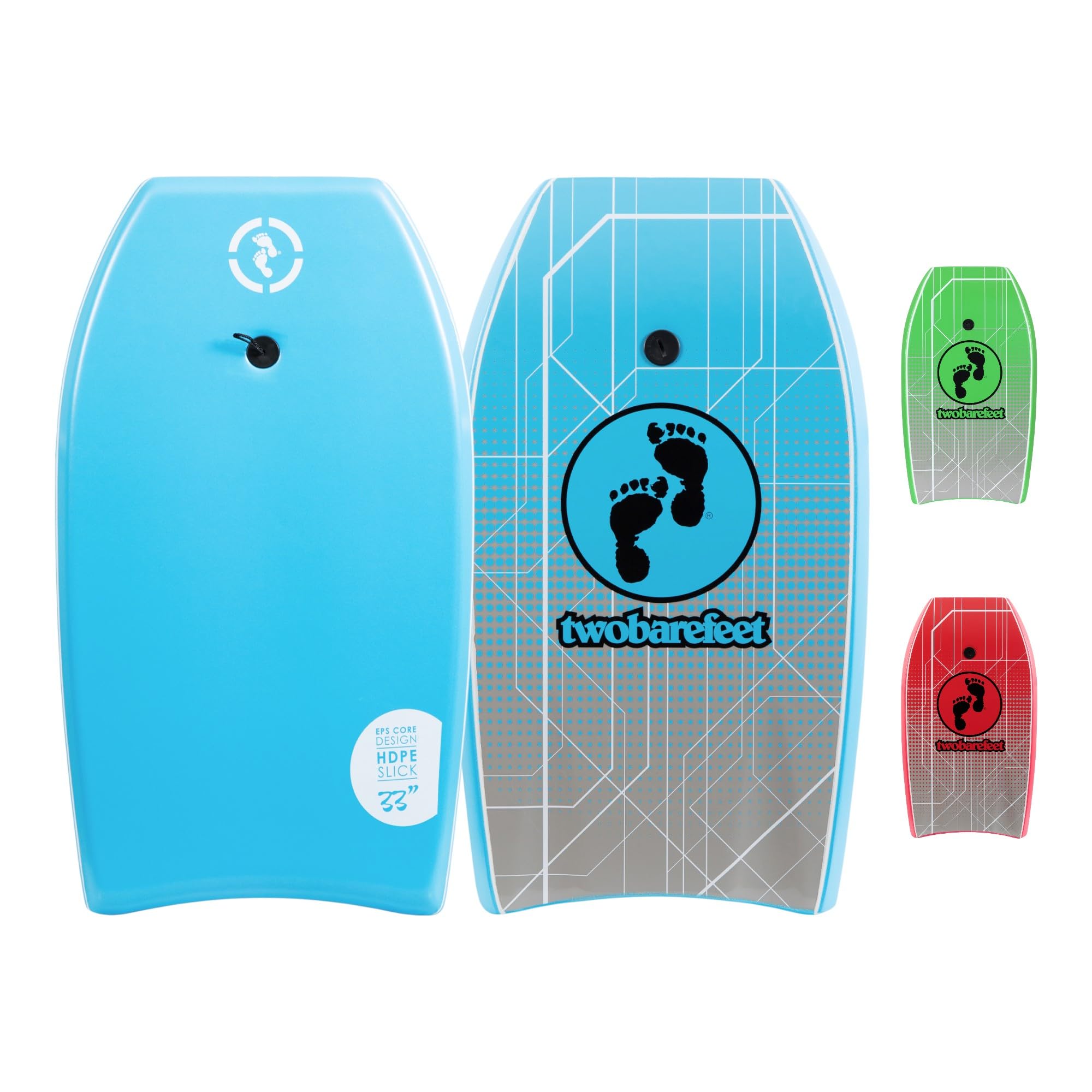 Two Bare Feet Bodyboard with Leash — Boogie Board for Kids | IXPE Foam Deck, EVA Core & Slick Bottom | Lightweight, Durable, High-Performance Wave Rider for Beach & Surf (Space Blue) — image 1