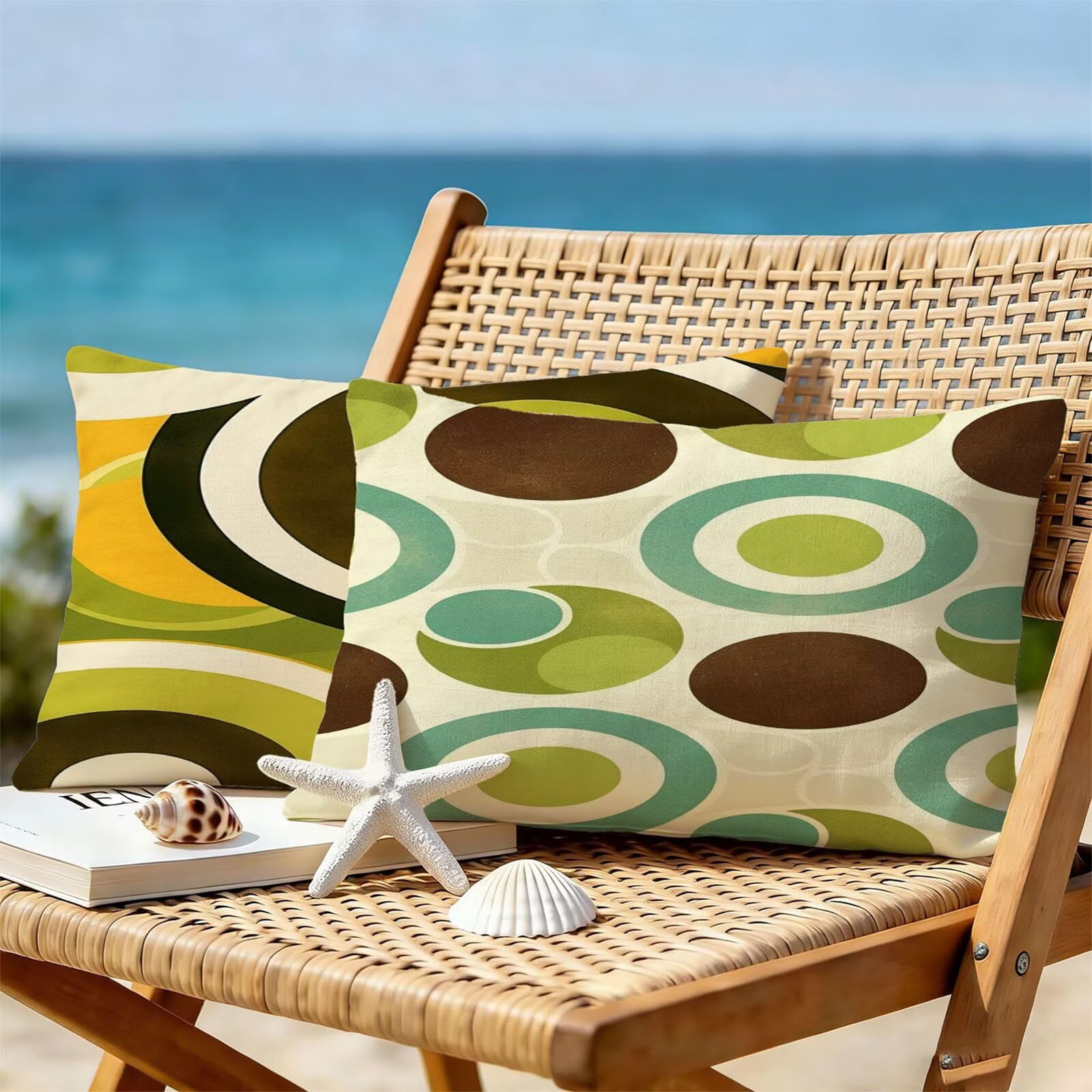 Housse de Coussin Canapé Couleur Orange 50x70cm Exterieur Impermeable Géométrie Taie D'oreiller Décoratif Aesthetic Housse Coussin Decoration pour Chambre Sofa Jardin Balcon Terrasse Lot de 2. T-2166