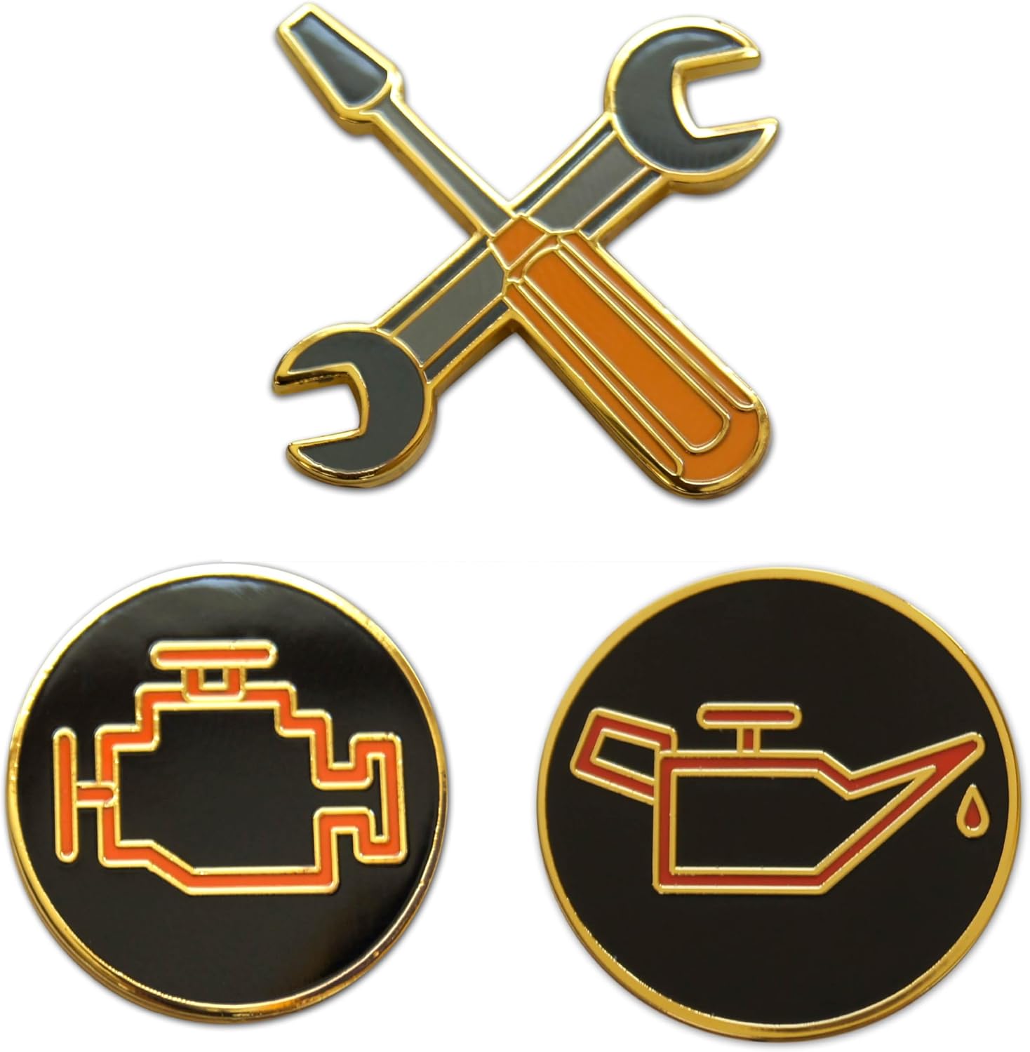 Novel Merk Mechanic & Car – Auto Business Lapel Pin, Hat Pin & Tie Tack Set - with Clutch Back