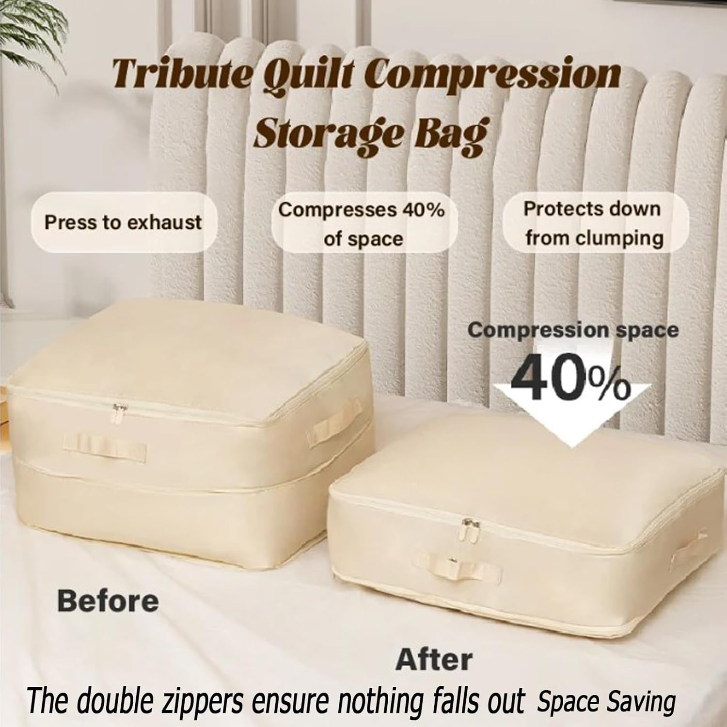 FETNHU Ultra Space Saving Self Compression Organizer, Heavy Duty Moving Bags, Travel Packing Organizers Storage Tote for Clothes Comforters,Blankets,Bedding (Pink,L+XL)