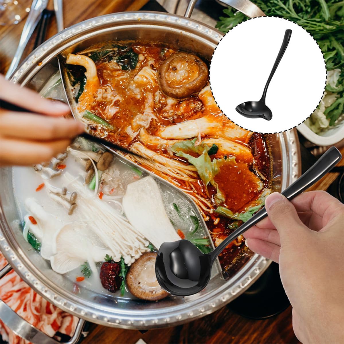 Stainless Steel Sauce Ladle with Duckbill Spout, Black Mini Gravy Spoon, 304 Metal Seasoning Spoon for Kitchen and Dining, Single Piece Serving Utensil for Sauces and Soups