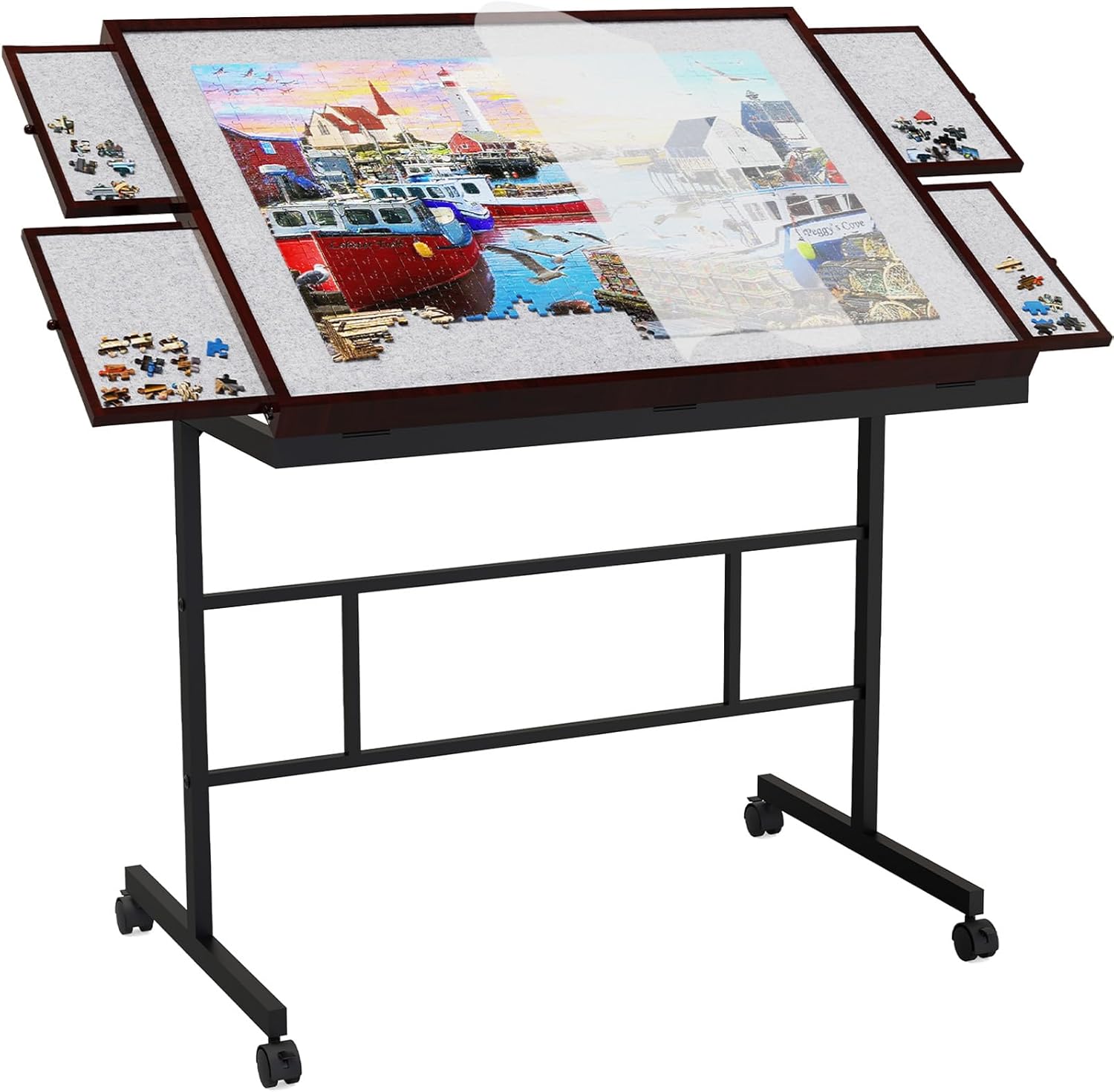 Jigsaw Puzzle Table 1500pcs, Adjustable Five Up Angles Puzzle Table with Drawers,Puzzle Board with Drawers,Puzzle Tables for Adults