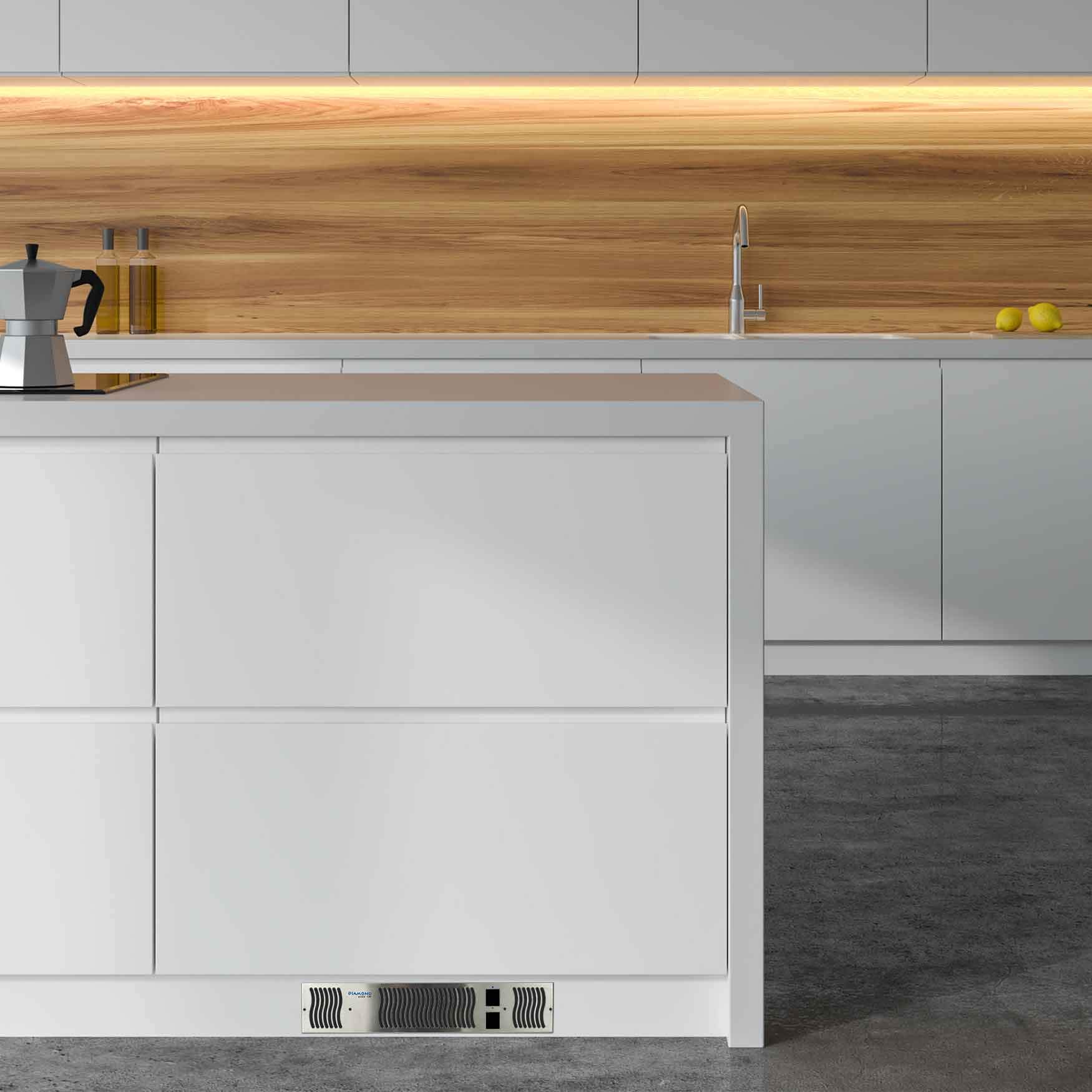 Diamond 1.9kw Electric Kitchen Plinth Heater with Programable Timer