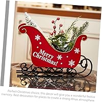 Vista 7 de IMIKEYA Decoración del hogar Trineo de Navidad Adornos de centro de mesa de Navidad Decoraciones de hierro forjado