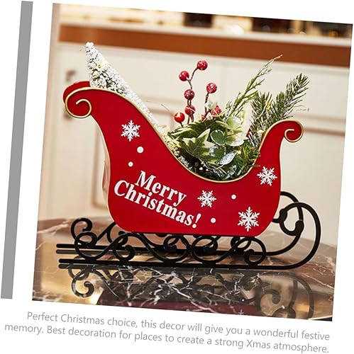 Miniatura 7 de IMIKEYA Decoración del hogar Trineo de Navidad Adornos de centro de mesa de Navidad Decoraciones de hierro forjado