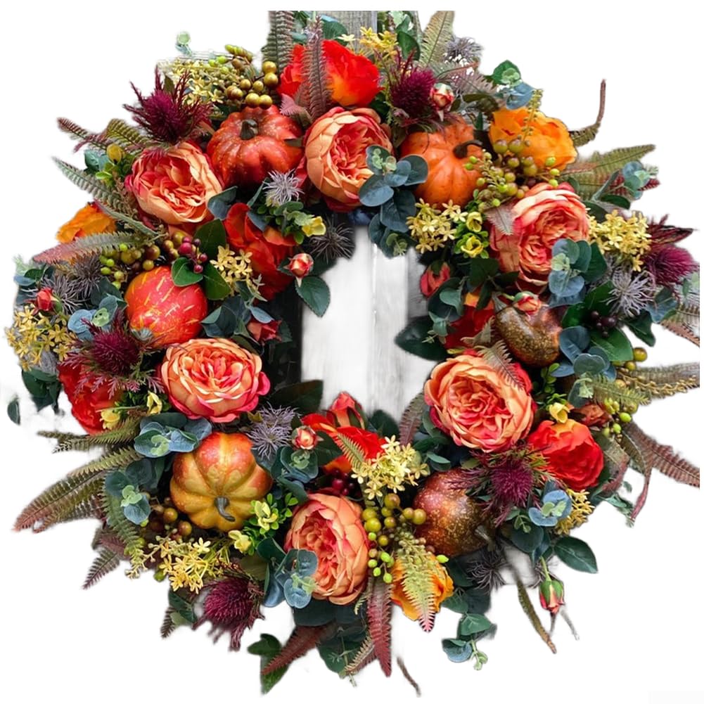 Autumn Pumpkin Wreath 45cm Orange Door Decor Autumn Pumpkin Wreath(40cm)