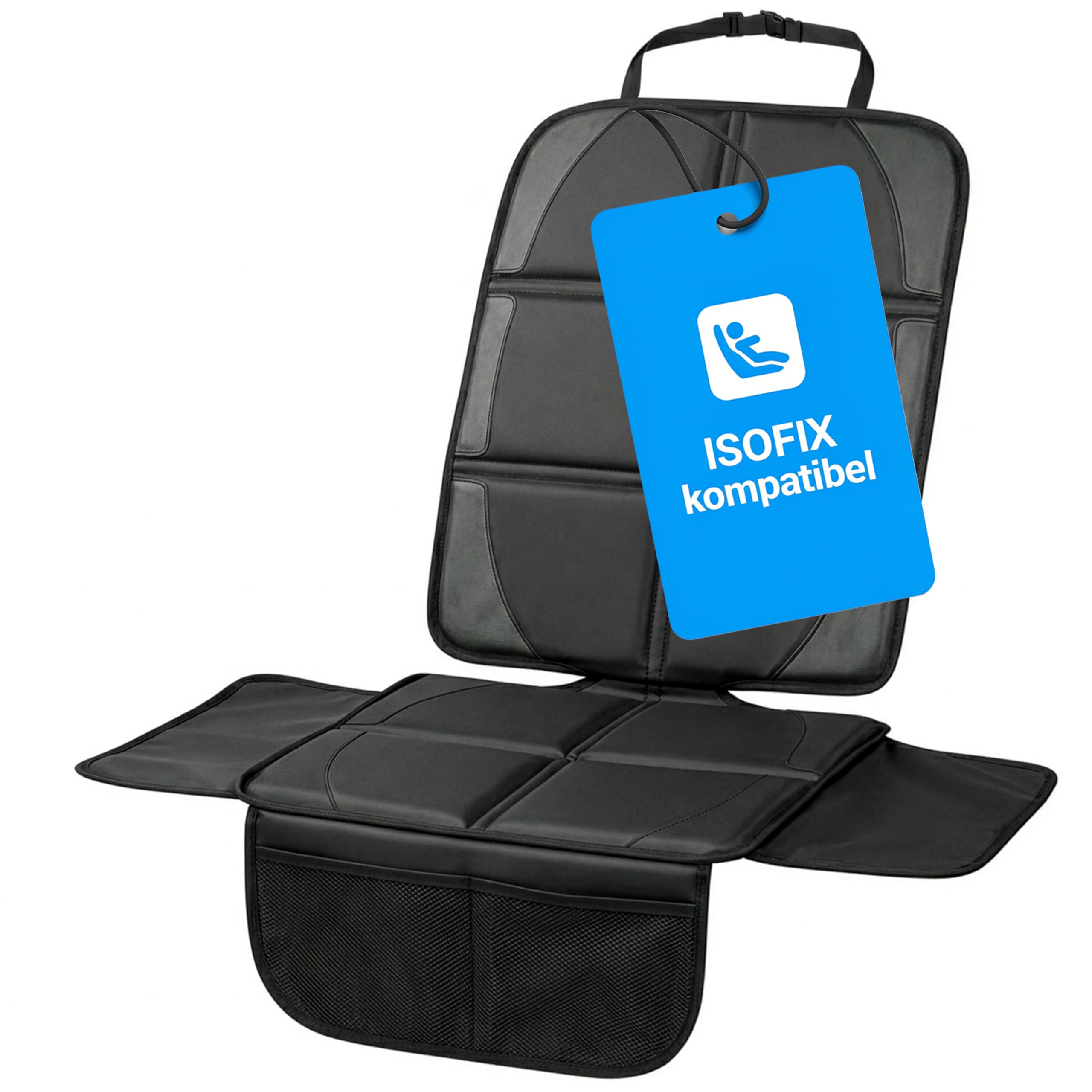 Walser Kindersitzunterlage Auto Isofix kompatibel, graue Universalunterlage
