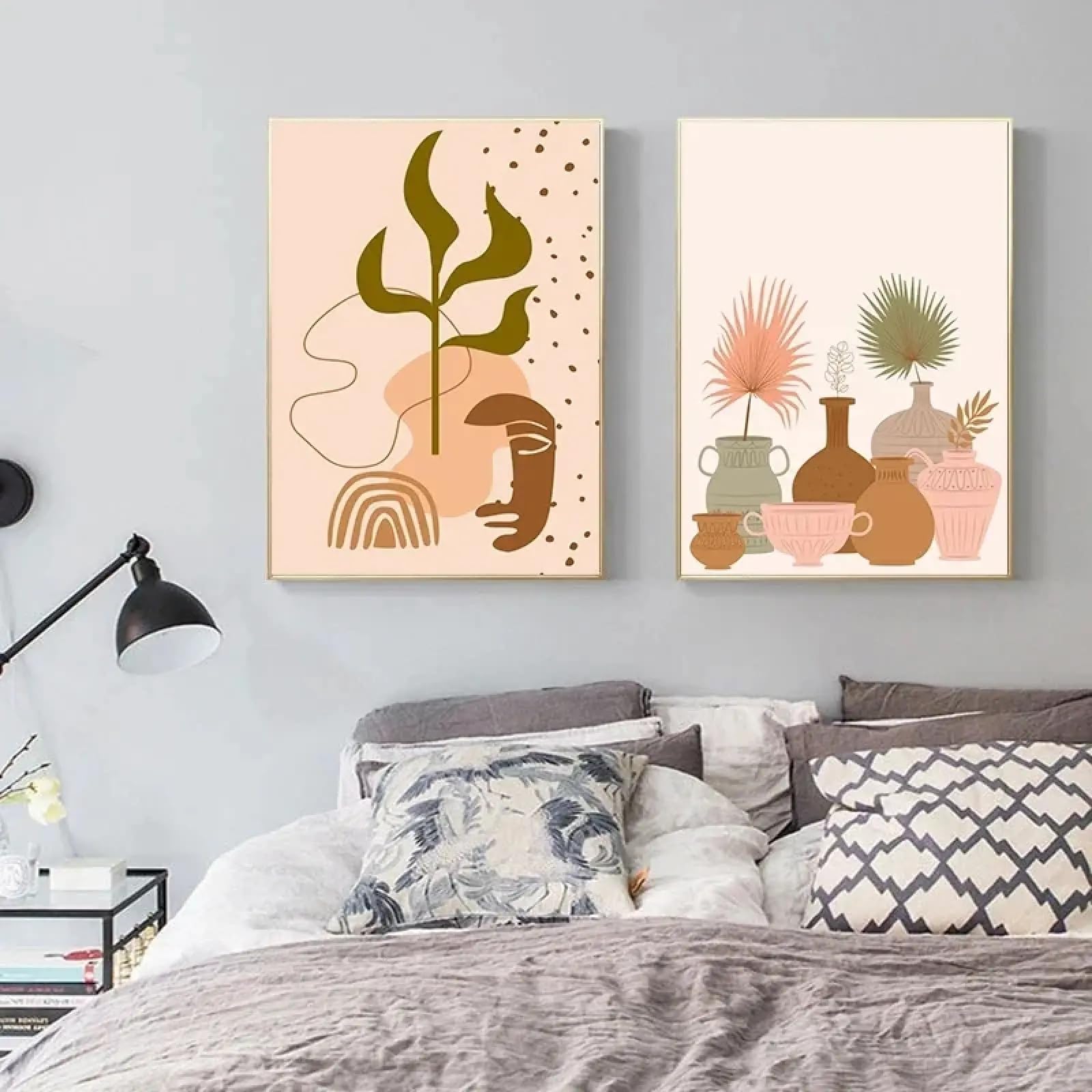 Art Affiche Toile Fleur Rétro Déco Murale Plante Montagne Boho