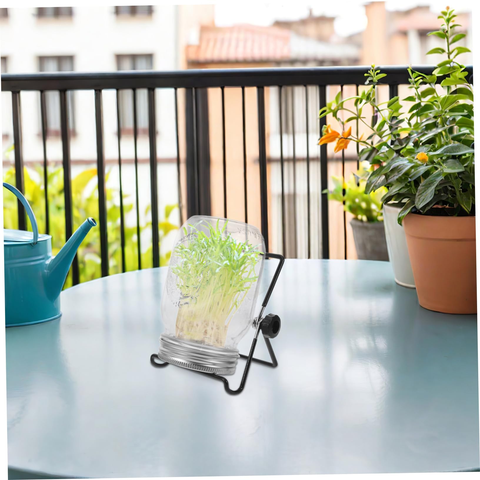 Hemobllo 2 Juegos Kit de Germinación con Frascos Tapas Colador de Acero Inoxidable Soporte para Brotes Microgreens y Semillas para Cultivo Rápido Casa y Fiestas