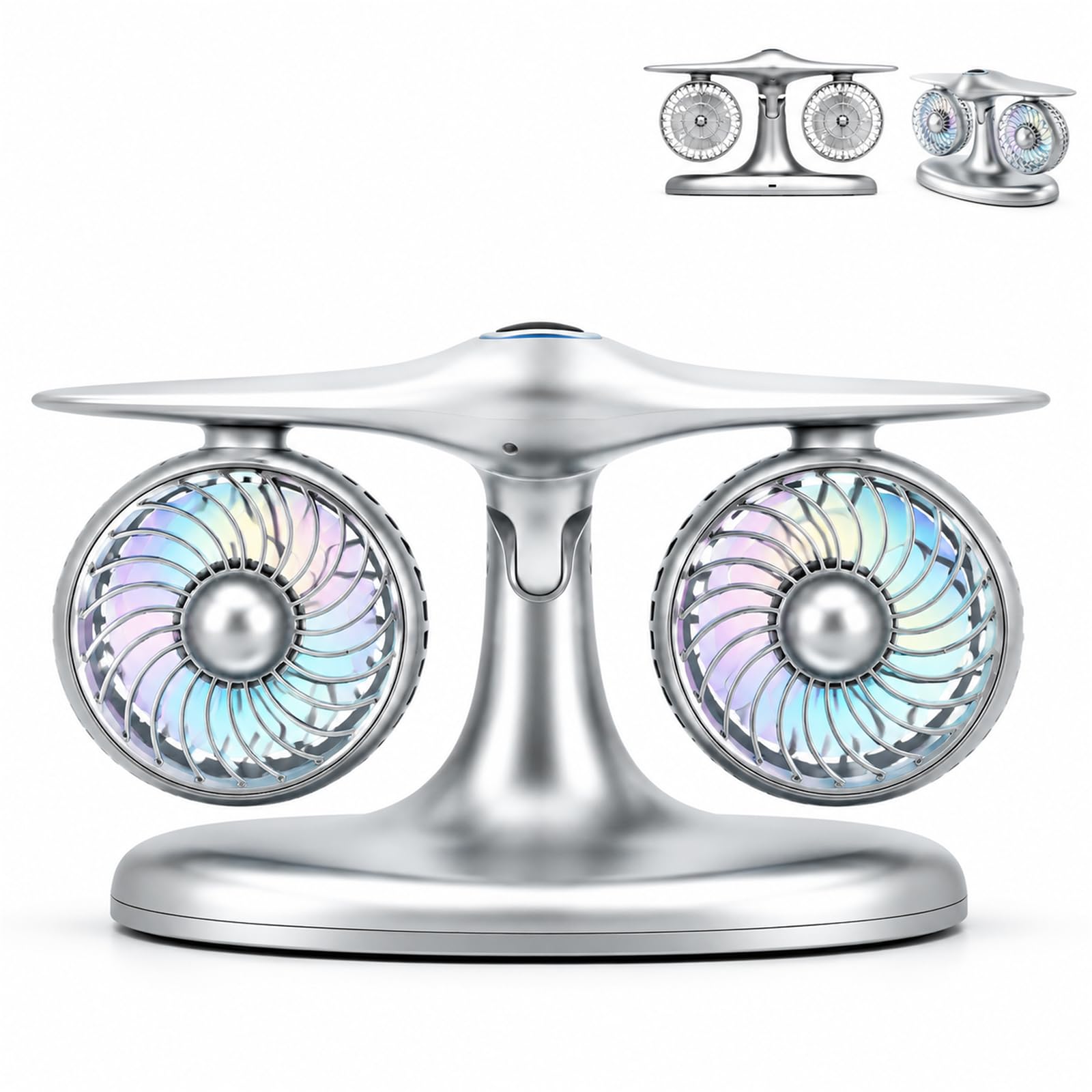 ZZGLJYA Airplane-Style Turbofan Desktop Fan, 3-Speed Wind Speed and Colorful Modes Table fan for Home Office, Perfect Unique Gift for Men, Teens