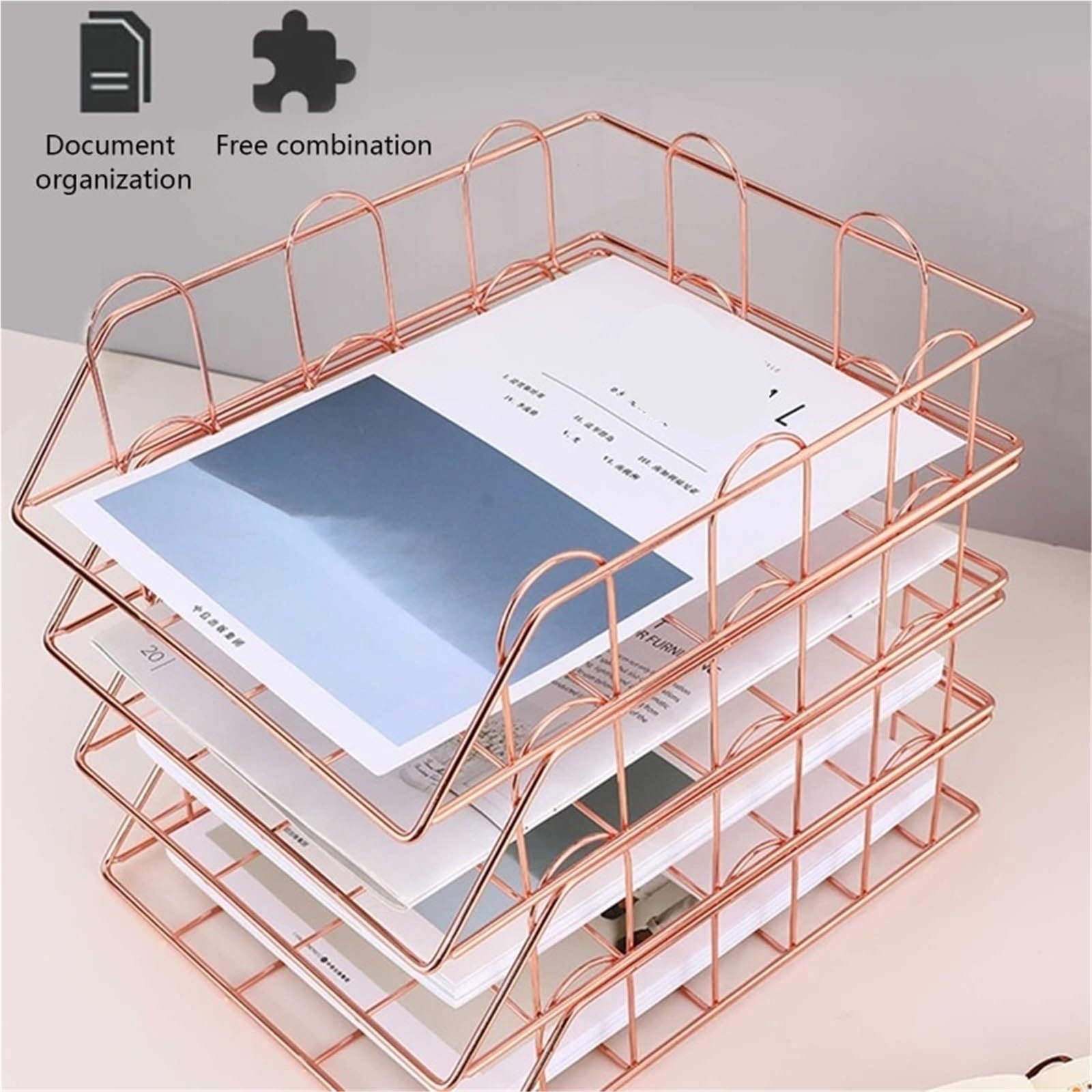 Briefablage Moderner Stapelbarer Briefablage-Desktop-Organizer