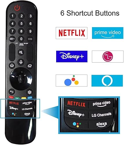 Miniatura 6 de RIVIERA Mando a distancia mágico de repuesto para LG Smart ThinQ OLED Nanocell WebOS UHD TV con función de voz y puntero. Compatible con versión