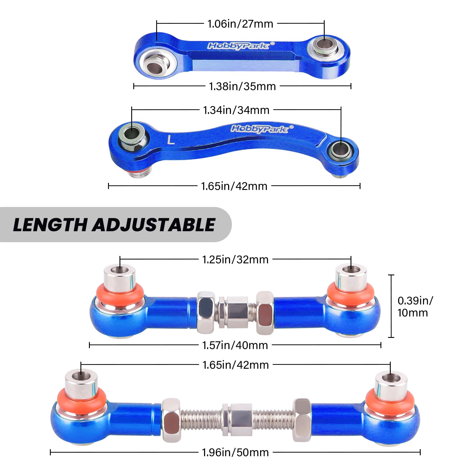 18.しめ縄 Hobbypark Metal Turnbuckle Aluminum Camber Links Toe Links