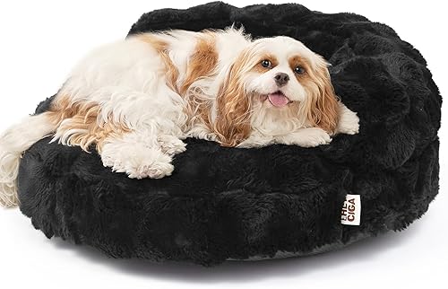 Miniatura 15 de EHEYCIGA Cama para perro de tamaño mediano, sofá esponjoso para perros pequeños con funda extraíble lavable, sofá para mascotas, impermeable y Negro
