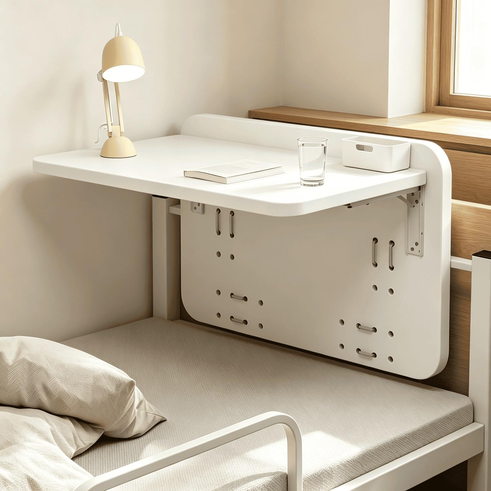 Kumamart White Foldable Bed Tray K-Bracket Foldable Bracket Design