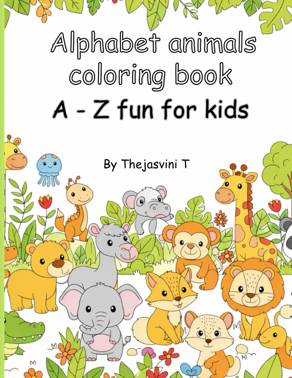 Alphabet animals colouring book: A-Z animals colouring book