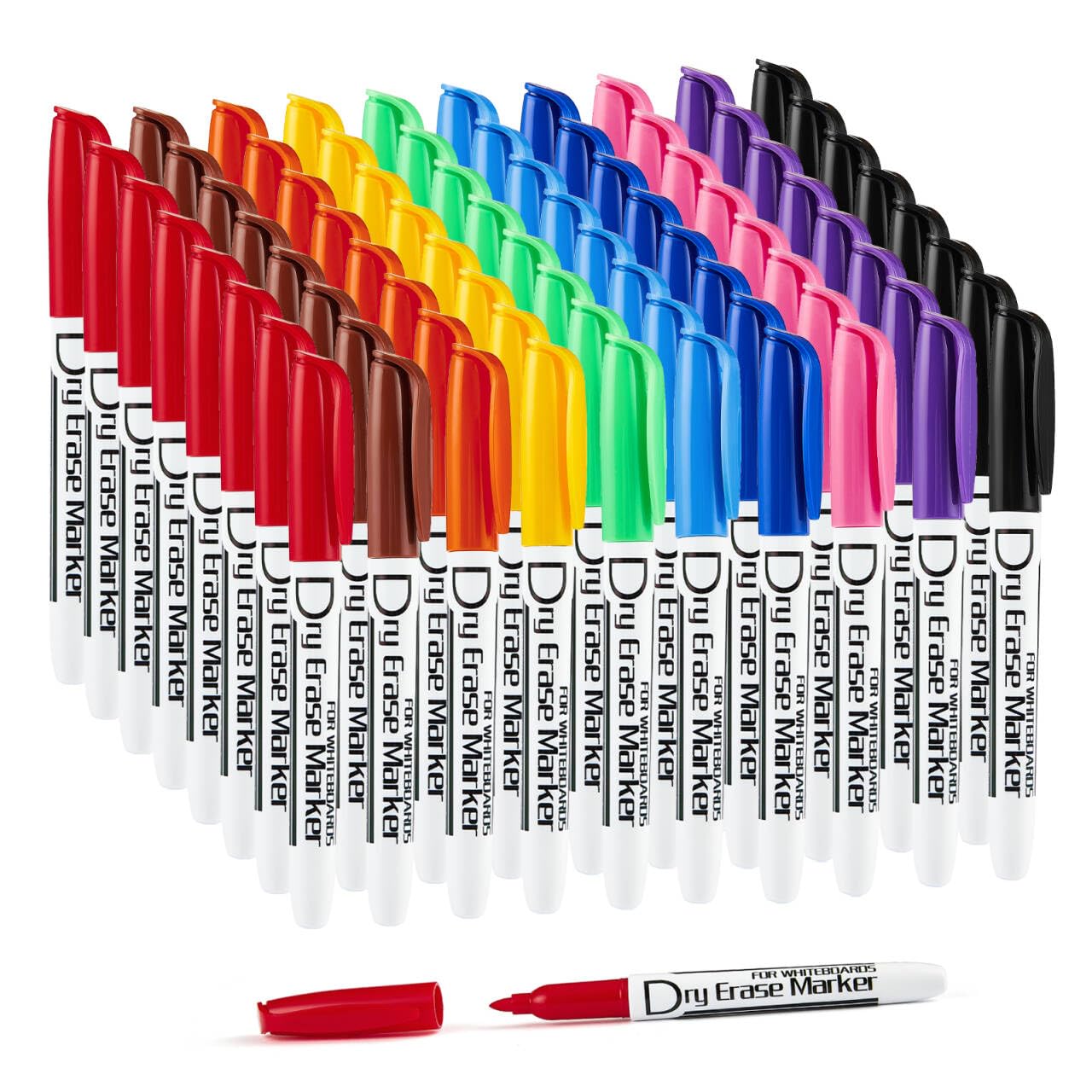 Volcanics Whiteboard Markers Bulk, 80 Count Assorted Colors, Fine Tip Dry Erase Markers for Office, Conference Rooms, Meetings & Business Use