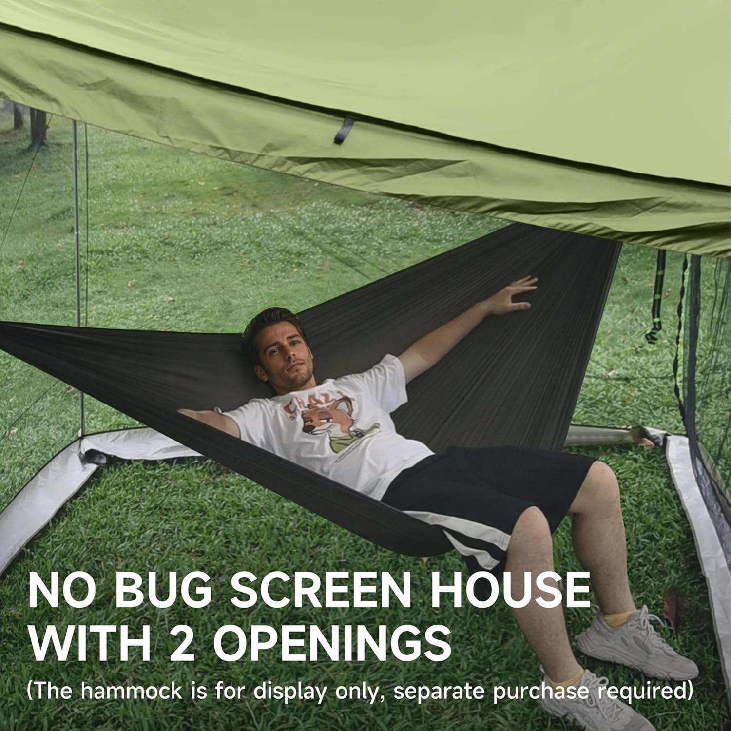 Travel Bird Hammock Screen House with 2 Openings, Lightweight Camping Tarp Tent Mosquito Net for Camping, Picnics, Backyard and Backpacking