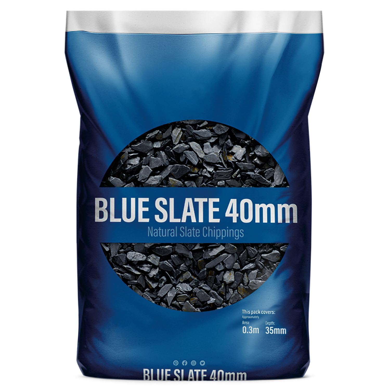 UNIQUE HOME LIVING UHL Decorative Stone Chippings Rock Slate Garden Patio Gravel Aggregates for Driveway Paths Landscape Flower Bed, Natural Stone Pebbles for Plant Pots Vases, BLUE SLATE 20-40mm