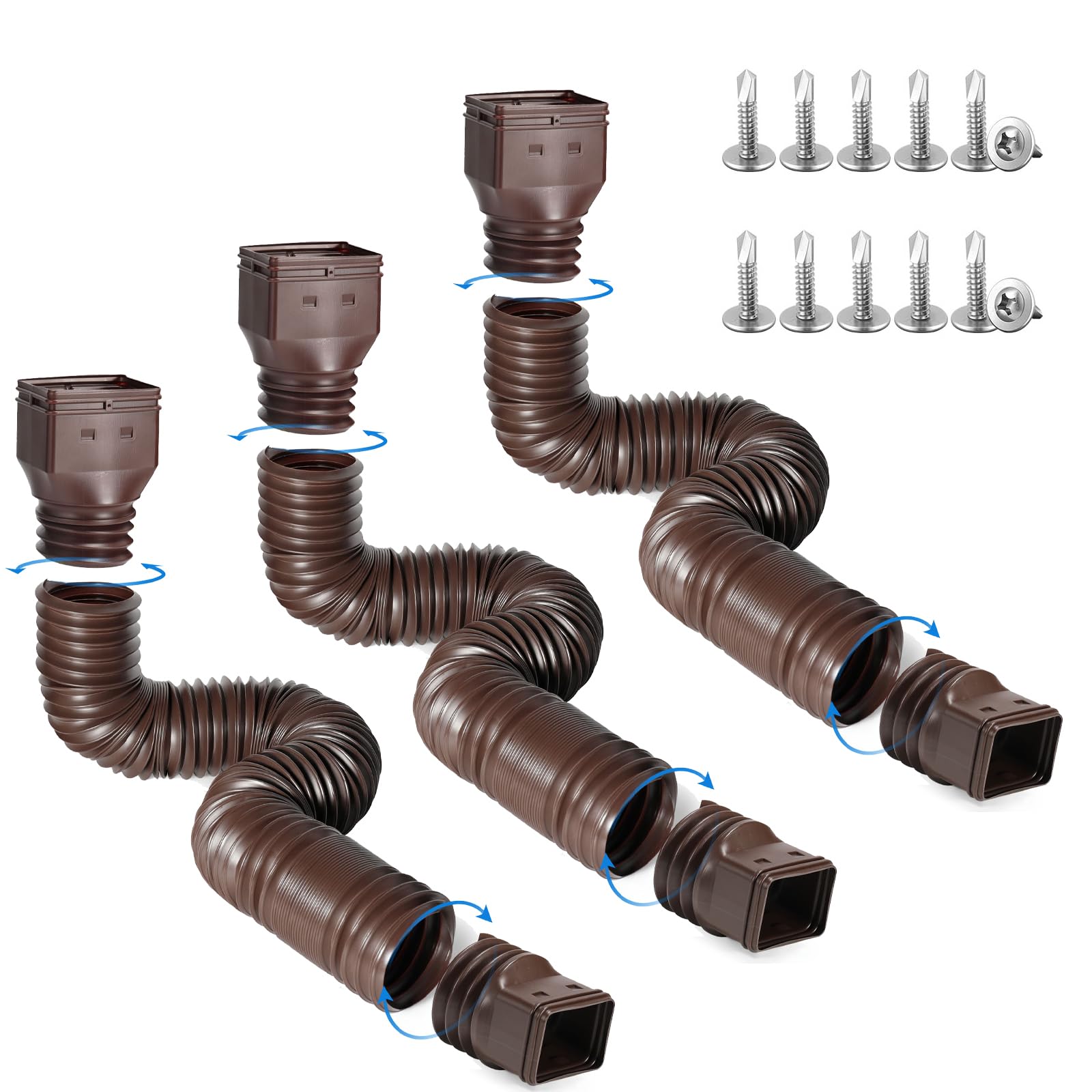 plusgutter Rain Gutter Downspout Extensions, Flexible Downspout ...