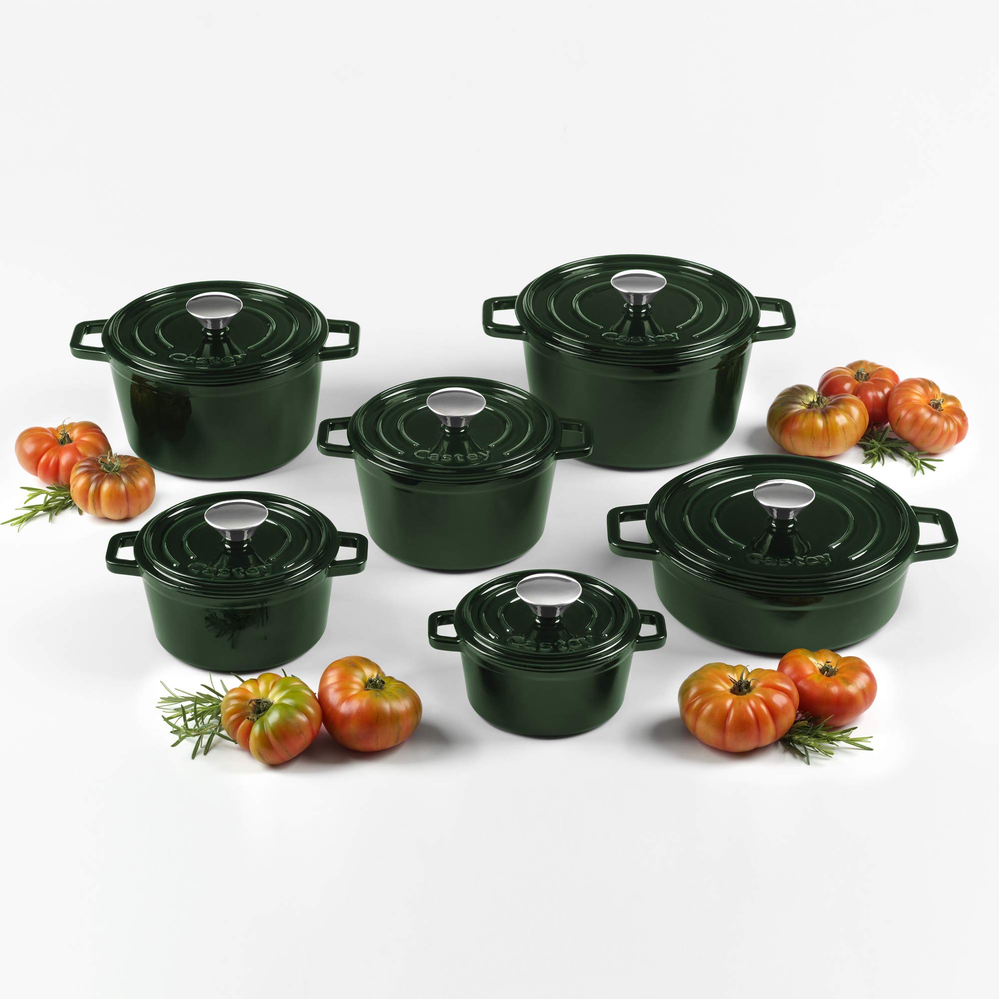 CAZUELA ALTA HIERRO 14 CM COLOR VERDE OSCURO