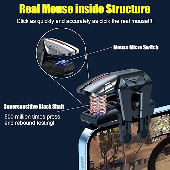 PUBG Mobile Triggers 13 in 1 Combo, 4 Gaming Triggers Mobile Phone Game Controller for PUBG/Knives Out/Call of Duty/Rules of Survival, Aim & Fire Trigger for iPhone & Android Phone (Boy) | L2R2 gaming trigger, compatible with iPhones & Android Cell Phones, free fire, 6 fingers operation, max thickness 13mm
