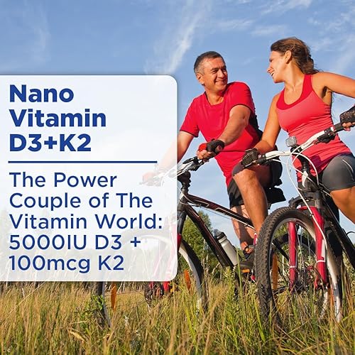 Miniatura 4 de Nano Vitamina D3+K2 Partículas líquidas nanosizadas  Absorción rápida  Formulación potente de 5000 UI  1 onza  Sin OMG, sin gluten  Apoya la salud
