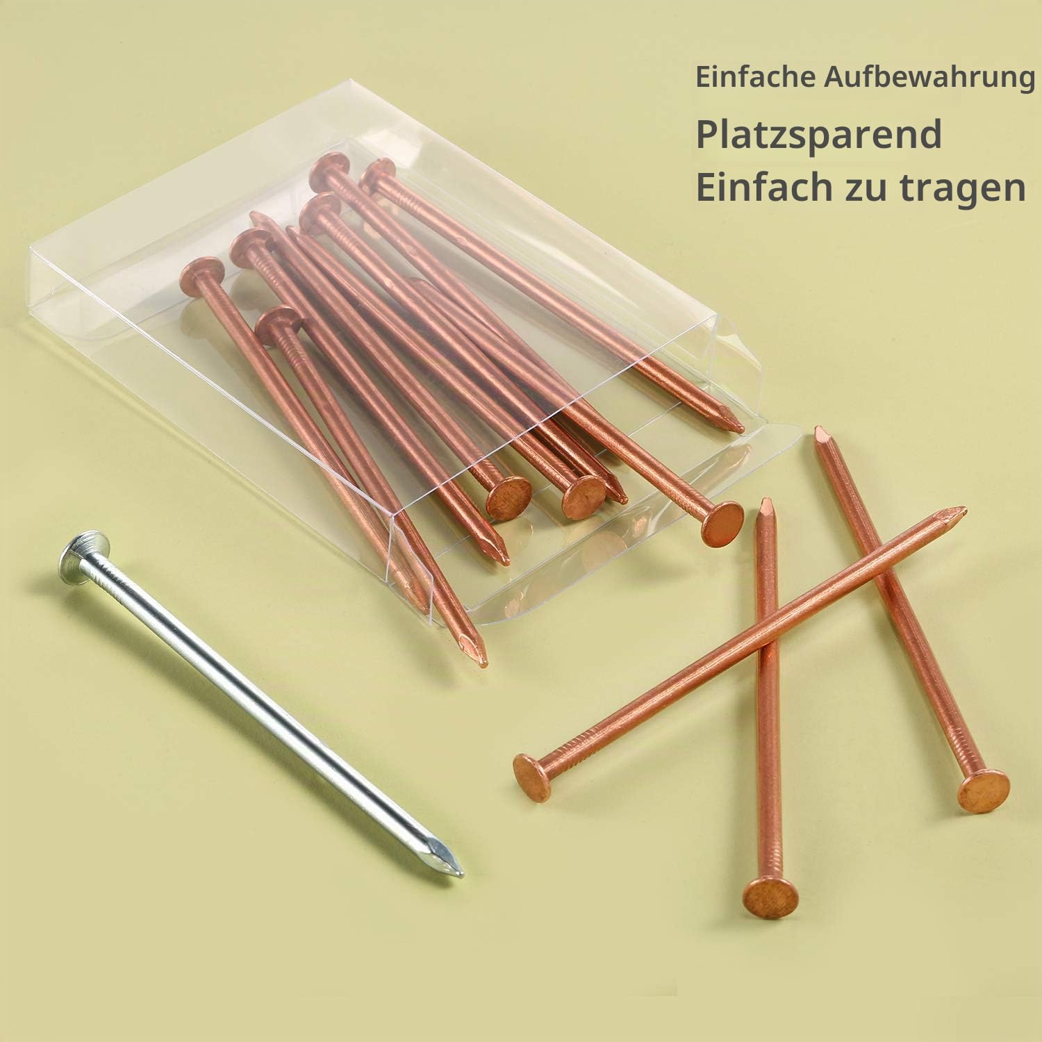 100 mm, 12 Stück, Kupfernägel, lang, zum Töten von Bäumen, Entfernen von Baumstümpfen mit 10,2 cm (4 Zoll) Nägel aus Stahl, Aufbewahrungsbox im Lieferumfang enthalten