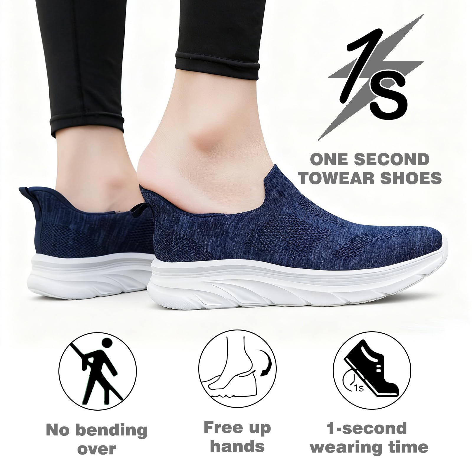 Baskets Mode Homme Chaussures de Sport sans Lacets Mocassins Loafers Chaussures de Running Légeres Chaussure de Tennis Chaussure de Marche Taille 39-46