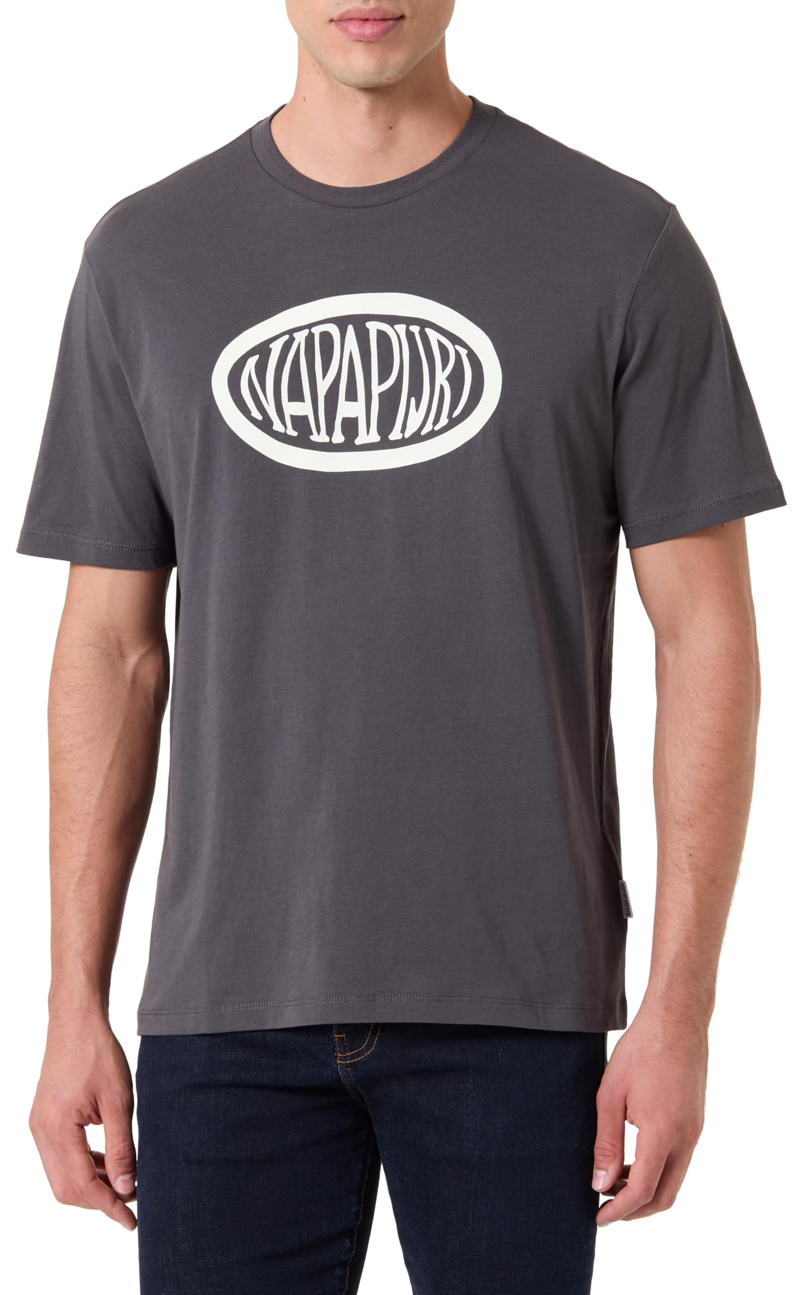 Napapijri Sine Short Sleeve T-Shirt Dark Grey,XL