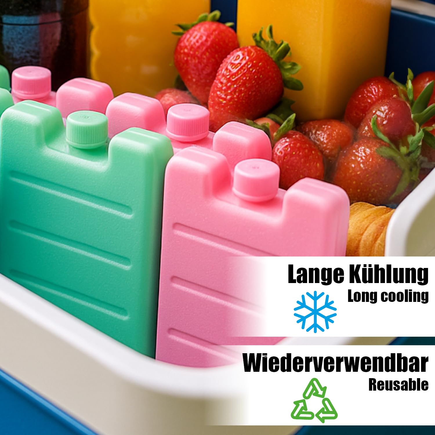 COM-FOUR® 12x mini wklady chlodzace, oszczedzajace miejsce i idealne | kolorowe male wklady chlodzace - elementy chlodzace