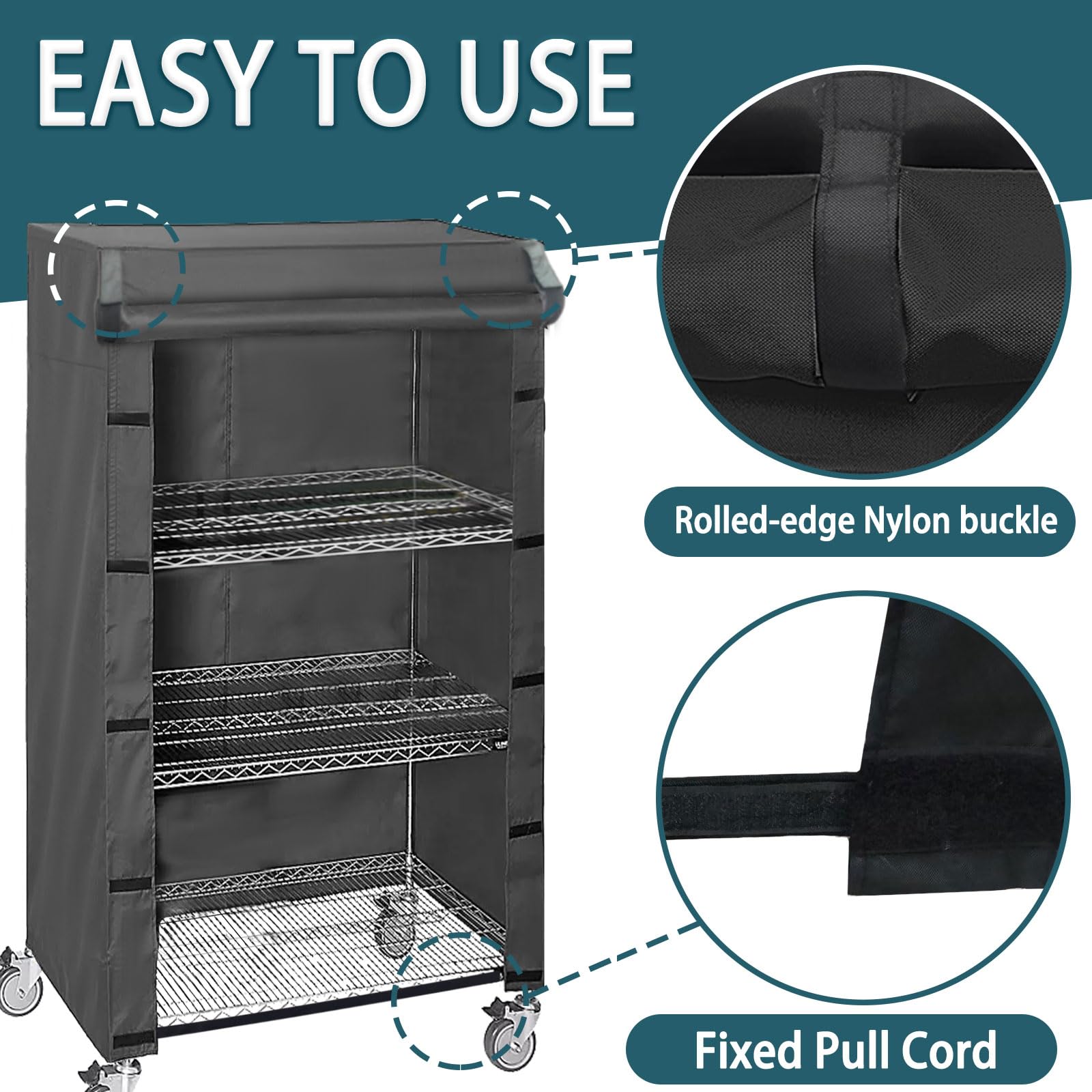 ZYSUOR Wire Rack Cover Storage Shelving Cover Shelf Waterproof Cover,36