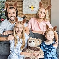 Vista 43 de HODRME - Diadema de orejas y cuernos de animales de felpa, para Halloween, Navidad, festival, fiesta temática de animales, cosplay, o disfraz