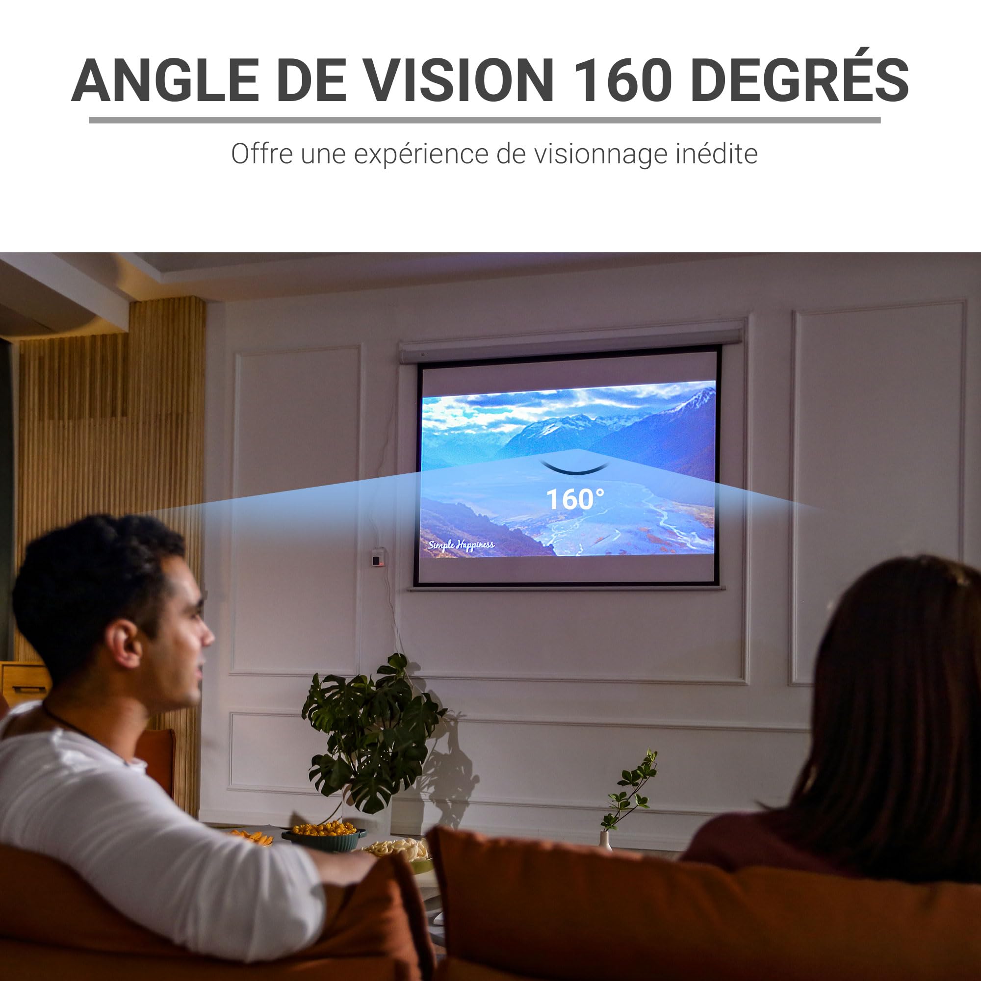 HOMCOM Écran Vidéoprojecteur 120 Pouces, 16:9 4K HD écran De Projection Motorisé Et électrique, écran De Projection TV Et Home Cinéma, Montage Mural Ou Plafond, Panneau De Commande Et Télécommande