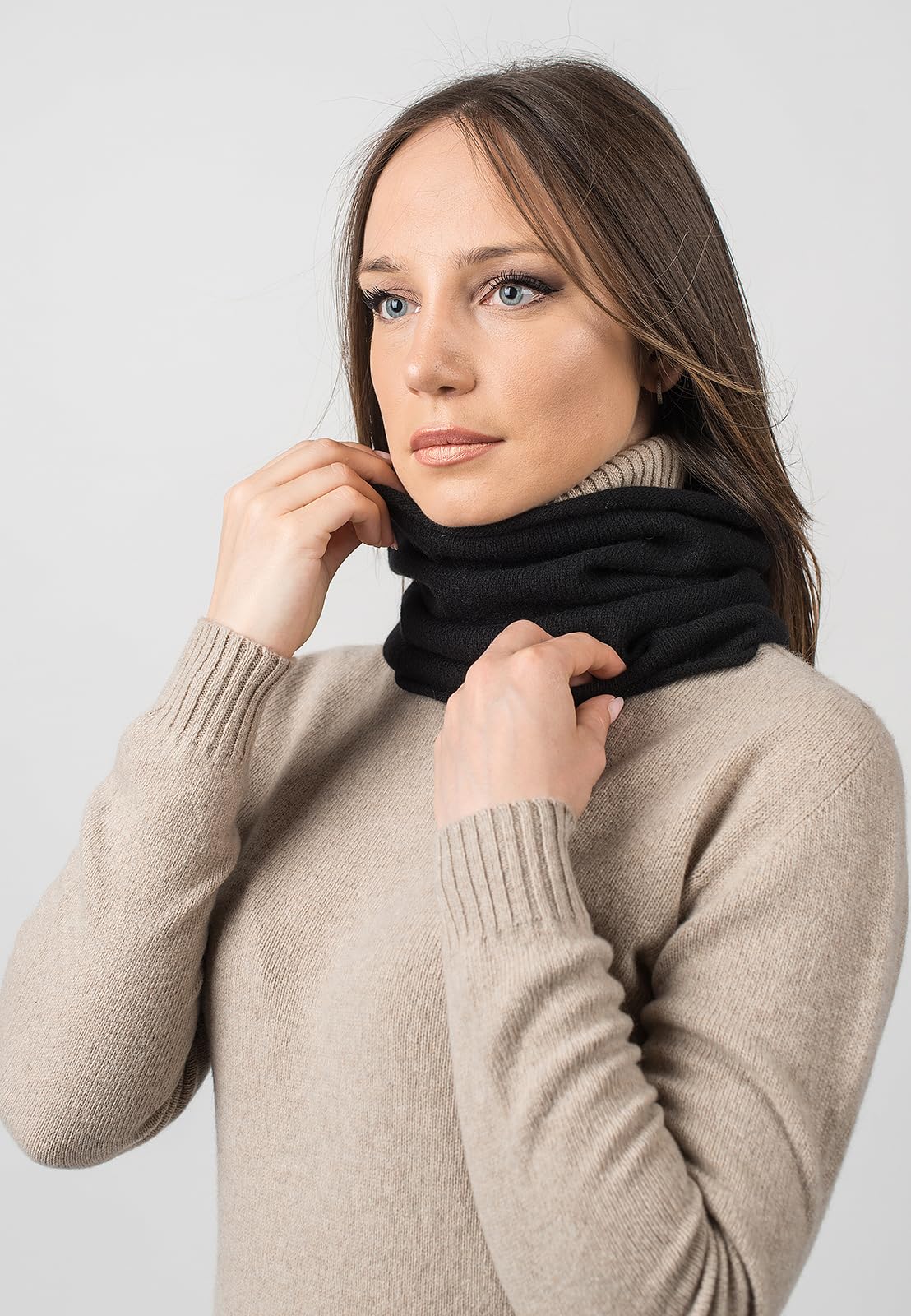 DALLE PIANE CASHMERE Sciarpa ad Anello Donna Cashmere Rigenerato | Scaldacollo versatile ad anello, caldo per autunno e inverno, in cashmere rigenerato sostenibile, regalo Made in Italy
