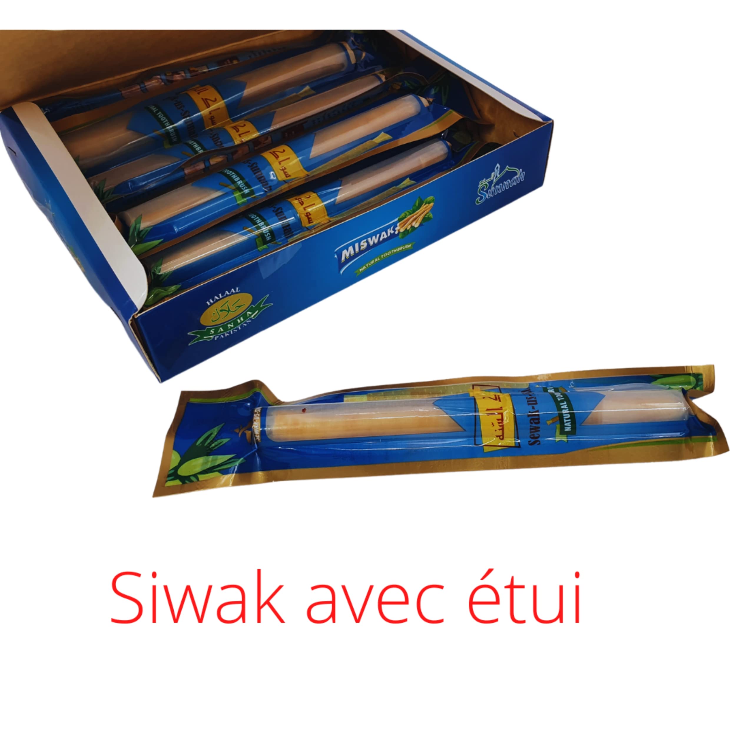 MSPURE Set di 12 bastoncini di Siwak con custodia – Spazzolino da denti 100% naturale – detergente, disinfettante e sbiancante, ecologico, biodegradabile e vegano [Soddisfatto o imbottito] (x10)